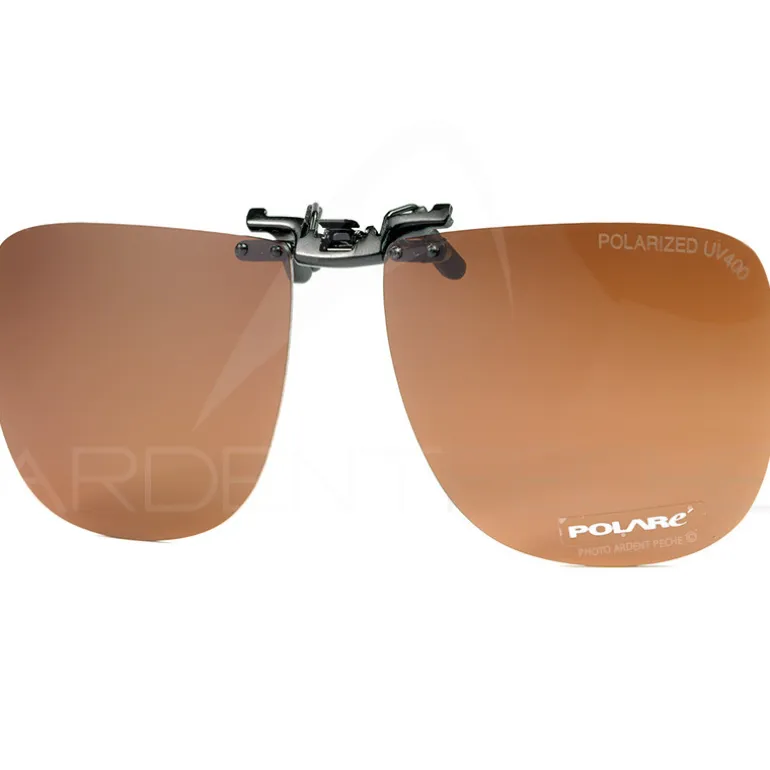 Clip lunettes COCOONS polarisants carré FLIP-UP cuivre