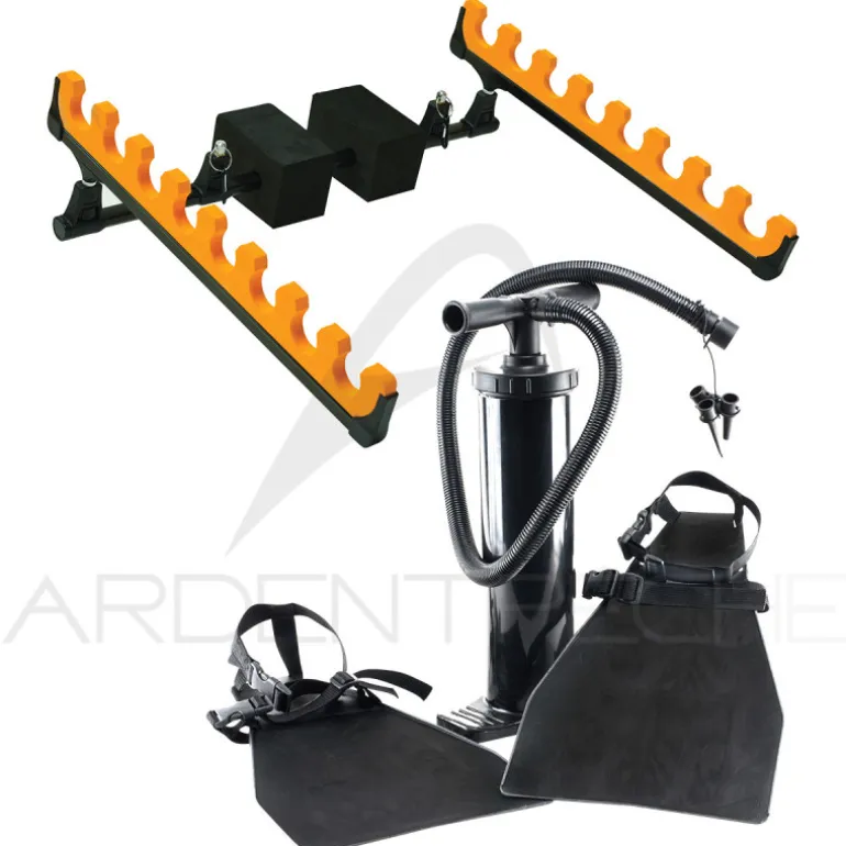 Kit accessoires float tube DEVAUX Kit Cap-V (Palmes Pompe Porte canne)