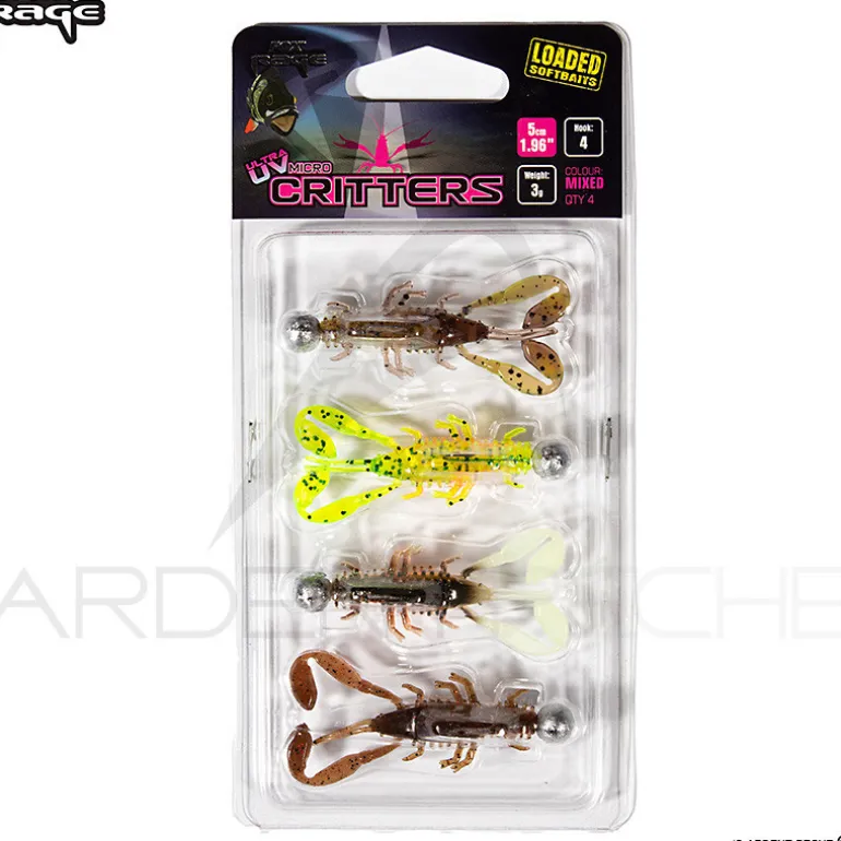 Leurre souple FOX RAGE Micro critter mixed UV colour loaded