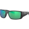 Lunettes polarisantes COSTA DEL MAR Blackfin pro Matte black Green mirror 580G