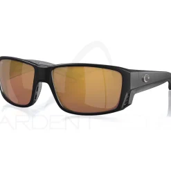 Lunettes polarisantes COSTA DEL MAR Tuna alley pro Matte black Gold mirror 580G