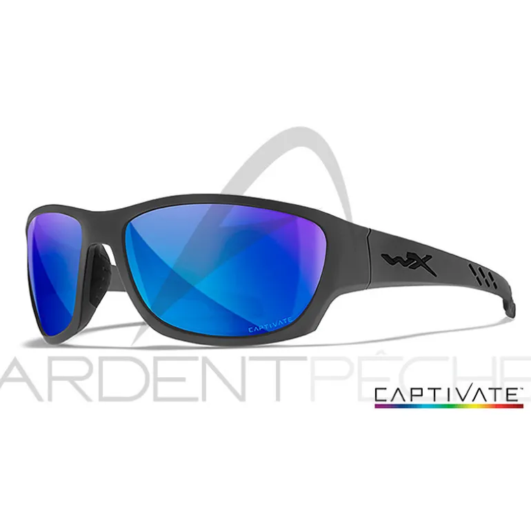 Lunettes polarisantes WILEY X Climb captivate Blue mirror Matte grey frame