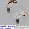 Montage nymphe GARBOLINO Eaux fortes profondes / eaux claires Set x4