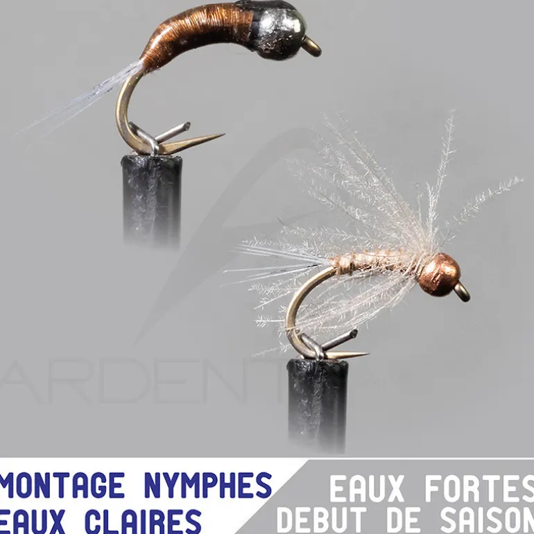 Montage nymphe GARBOLINO Eaux fortes profondes / eaux claires Set x4