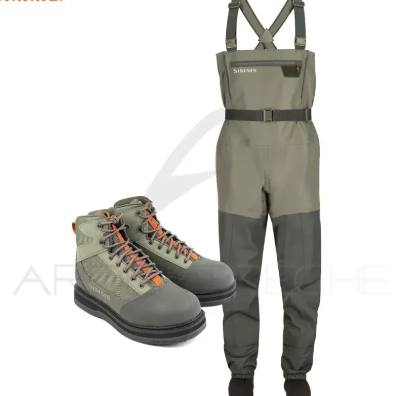 Pack waders SIMMS Tributary Basalt + chaussures feutres