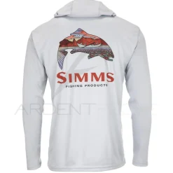Sweat SIMMS Tech Hoody Artist Series Trout Logo Flame Sterling
