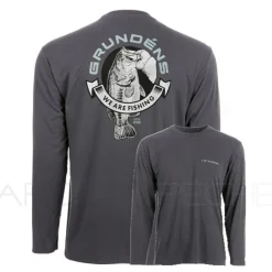 T Shirt GRUNDENS Tech tee LS bass print anchor
