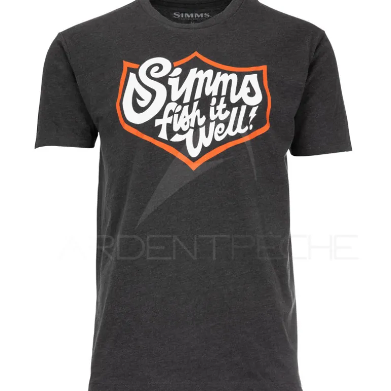 Tee shirt SIMMS Fish It Well Badge Charcoal Heather
