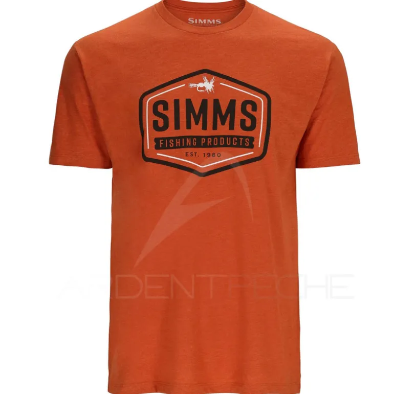 Tee shirt SIMMS Fly Patch T-Shirt Adobe Heather
