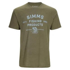 Tee shirt SIMMS Stacked Logo Bass T-Shirt Military Heather