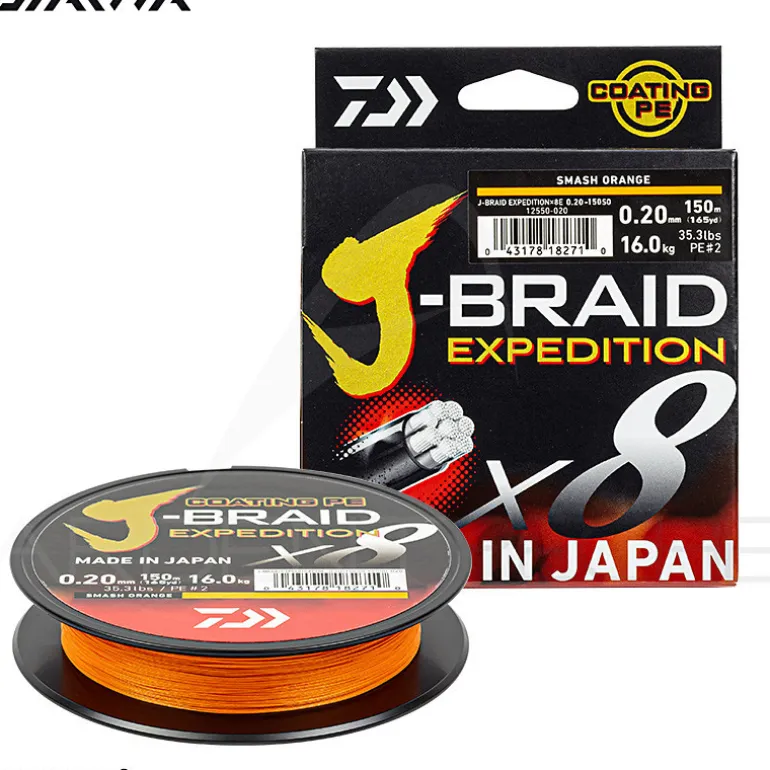 Tresse DAIWA J Braid expedition Smash orange 150m