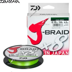 Tresse DAIWA J Braid X8 chartreuse 150m