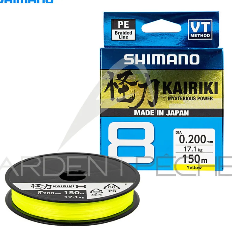 Tresse SHIMANO Kairiki SX8 Jaune 150m