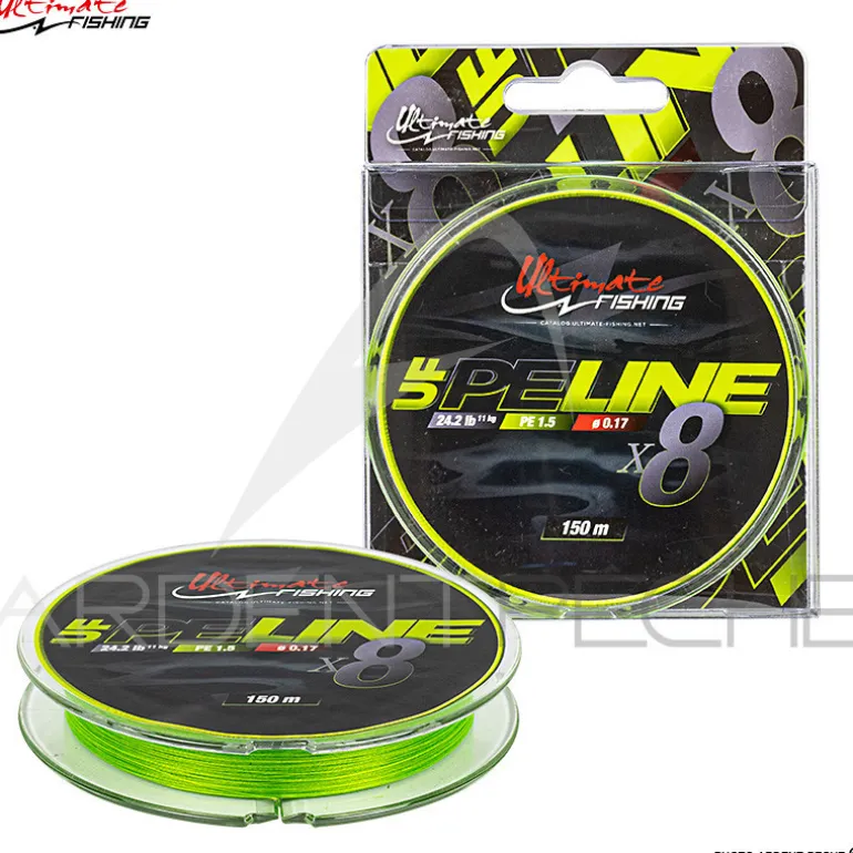 Tresse ULTIMATE FISHING PE Line X8 Chartreuse 150m
