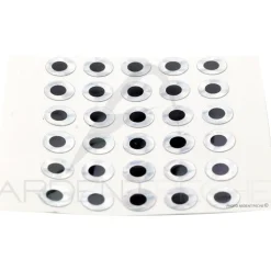 Yeux plats adhésifs argent